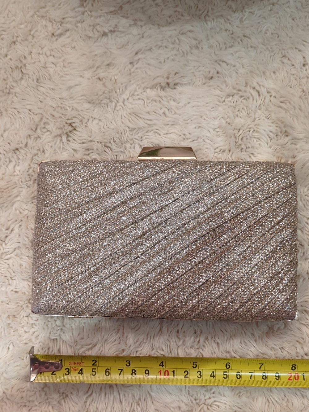 Sparkling Gold Glitter Clutch Bag